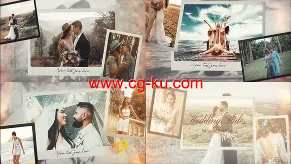 简约优雅婚礼照片幻灯片旅行家庭爱情相册-AE模板的图片1