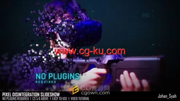 AE模板-像素崩解3D像素粒子瓦解效果技术幻灯片的图片1