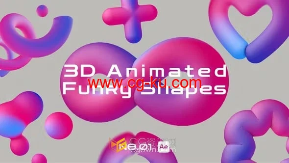 8个3d 动画时髦形状背景元素-AE模板的图片1