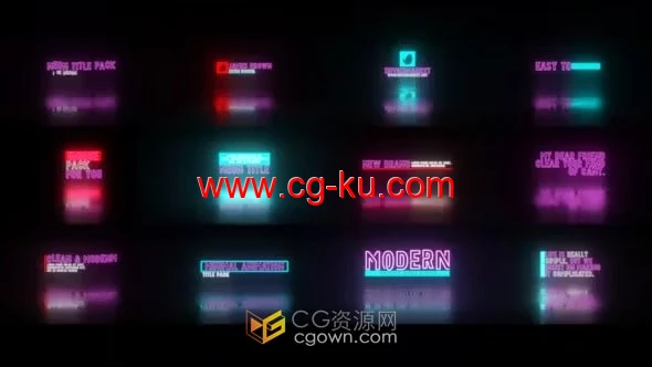 AE模板-时尚优雅霓虹灯动画标题适合时装表演商业广告采访活动的图片1