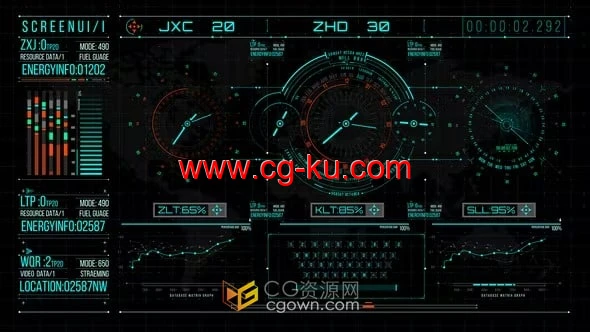 HUD700 UI 屏幕小工具 2-AE科技元素模板的图片1