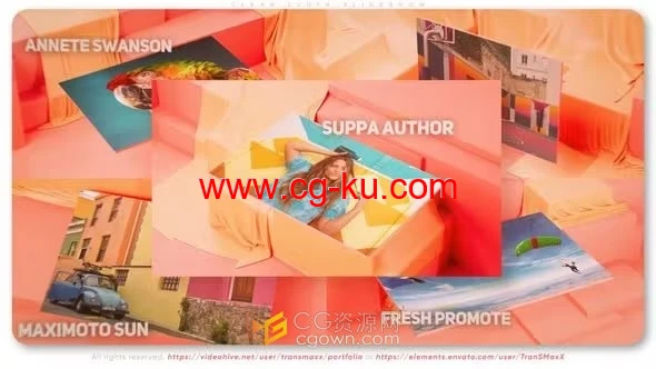 滑动织物布料效果几何设计3d场景著名艺术展览图片库-AE模板的图片1