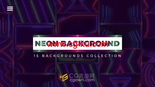 16个霓虹灯背景动画3D抽象阴影渐变循环动画-PR模板的图片1