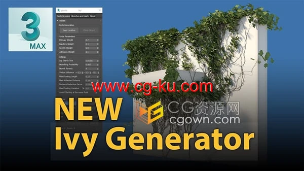Gtools Ivy v0.79 3Ds Max插件生成常春藤生长动画的图片1