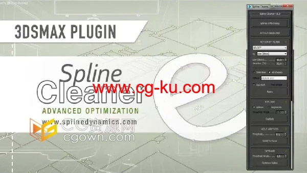 Spline Cleaner v1.86 3ds Max插件样条线整理管理工具的图片1