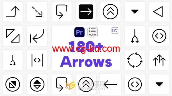 183个箭头图标动画PR模板Big Pack Arrows的图片1