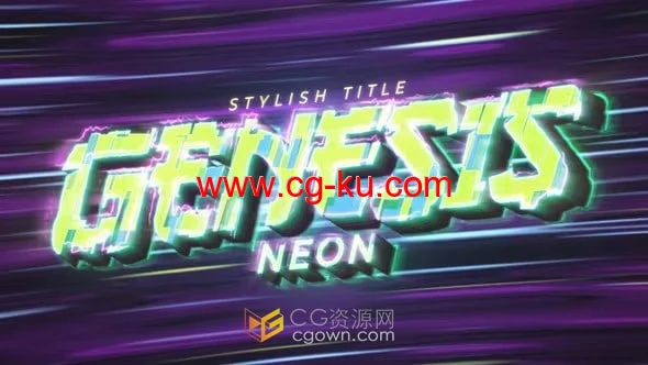 霓虹灯创世纪标题LOGO动画视频片头AE模板的图片1