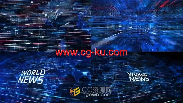 新闻开场发布时事介绍视频片头动画AE模板的图片1