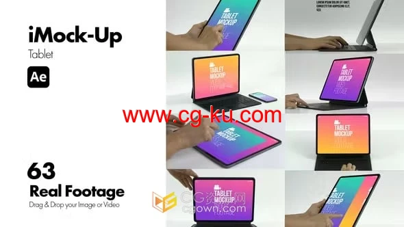 iMock-Up Tablet AE模板63组iPad平板电脑操作动画合成场景视频的图片1