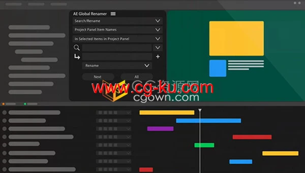 AE脚本Global Renamer v2.3.8批量查找素材与图层重命名工具的图片1