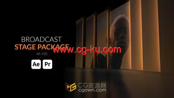 12个三维立体感舞台屏幕背景包装-AE与PR模板的图片1