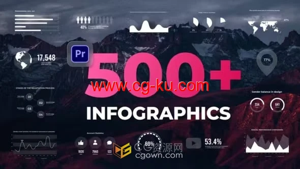 500多个信息图表场景国家组织旗帜世界地图图标动画-PR模板的图片1