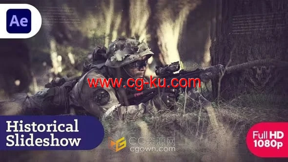 战争历史纪录片视差幻灯片AE模板制作的图片1