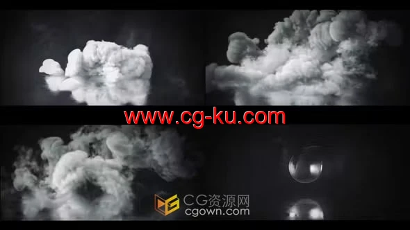 爆炸烟雾尘土飞扬烟熏蒸汽标志文本动画-AE模板的图片1