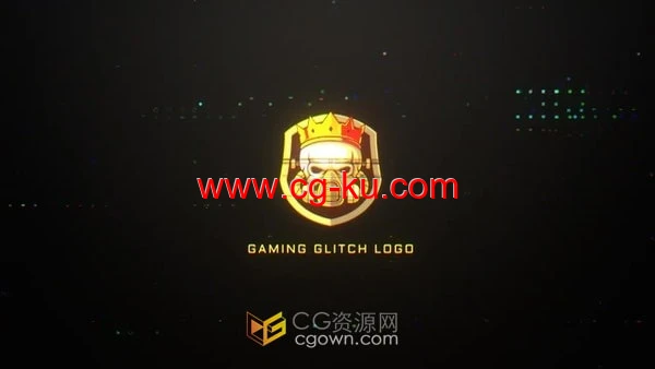 时尚的混合效果游戏故障标志动画-AE模板的图片1