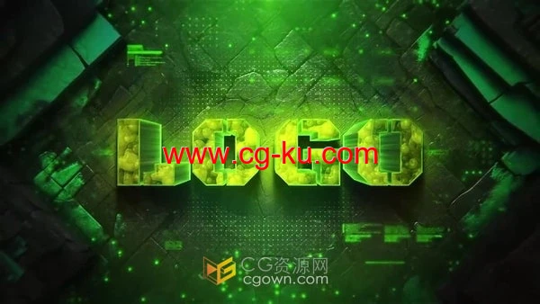 3D电影石头材质LOGO动画视频片头介绍-AE模板的图片1