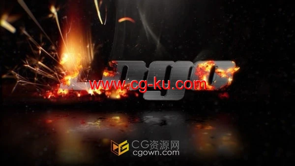 火花LOGO火焰效果和粒子标志动画-AE模板的图片1