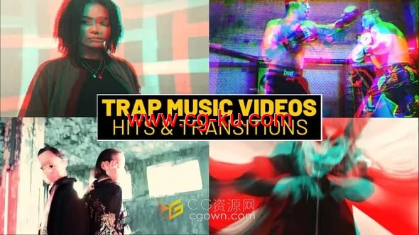 96个Trap音乐视频点击动画效果和转场切换元素-PR模板的图片1