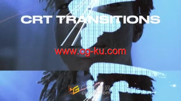 逼真的像素效果独特风格CRT过渡-PR转场模板的图片1