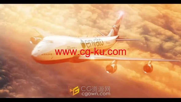 飞机飞行LOGO天空商务旅行标志-AE模板的图片1