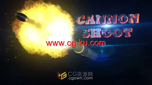 大炮开火炮弹爆炸枪击延时特效介绍视频片头-AE模板的图片1