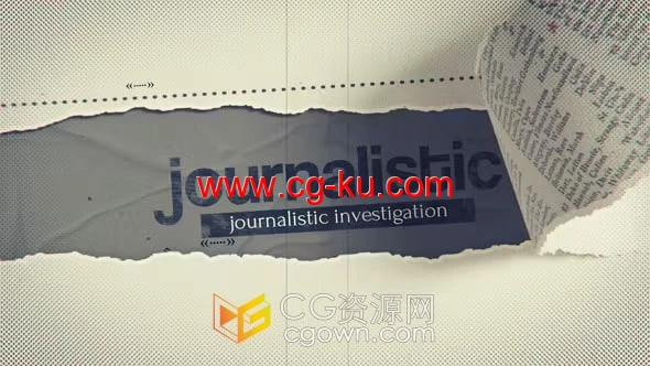 报纸撕开介绍秘密侦探新闻风格介绍视频动画-AE模板的图片1