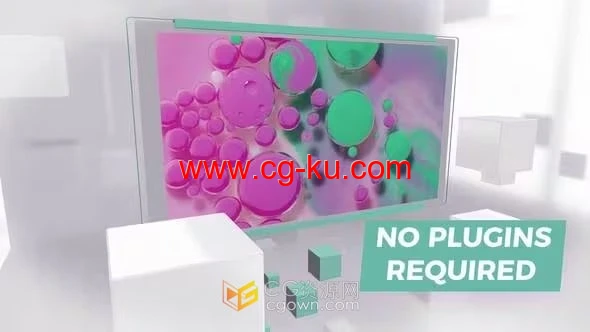 3D白色透明屏幕展示幻灯片放映介绍视频动画-AE模板的图片1