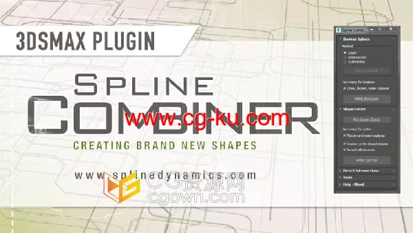 3ds Max插件Spline Combiner v1.20多样条曲线编辑工具的图片1