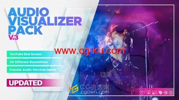 音乐封面音频可视化工具含60个音频服务平台标签-AE模板的图片1