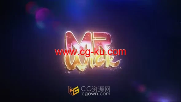 漂亮的霓虹灯标志发光灰烬粒子动画LOGO-AE模板的图片1