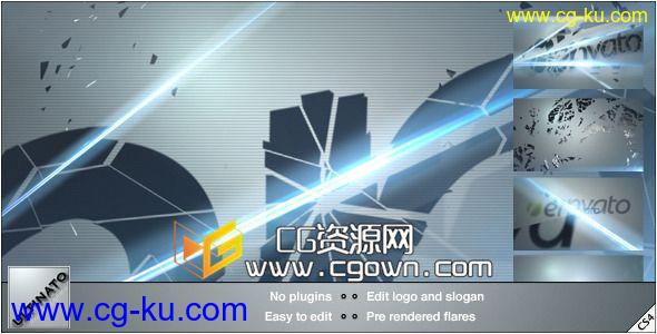3D文字或标志破碎效果动画 VideoHive Shattered Logo AE模板的图片1