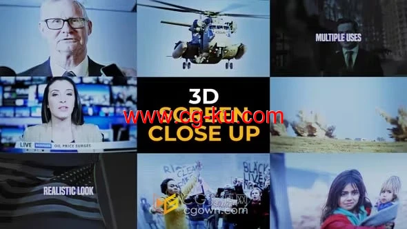 3D屏幕特写镜头酷炫过渡效果用于纪录片新闻介绍网络宣传-PR模板的图片1