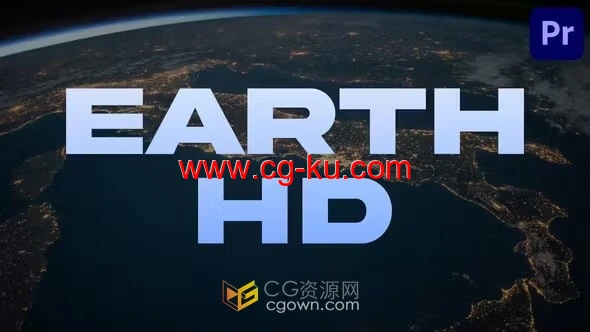 宇宙空间3D地球背景品牌宣传文字动画-PR模板的图片1