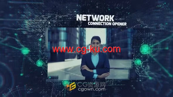 AE模板-世界地图背景动态动画网络连接线场景科技企业宣传片的图片1