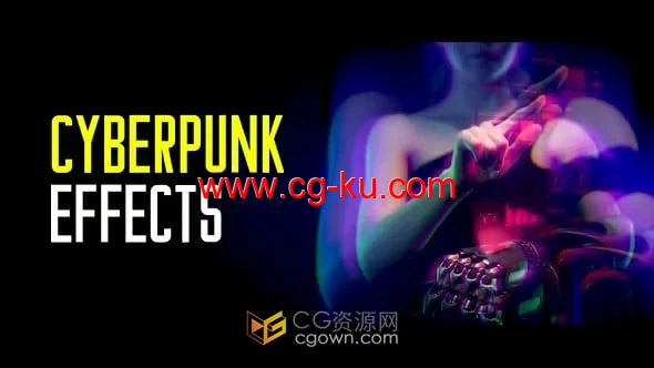 12种赛博朋克效果动画迷幻双重曝光视觉特效-PR模板的图片1