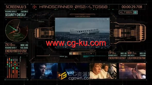 HUD700高科技屏幕信息扫描仪信息框界面元素-AE模板的图片1