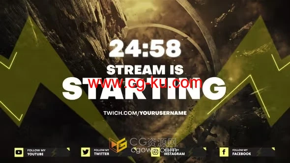 AE模板-视频游戏流媒体直播包装Light Stream Gaming Pack的图片1