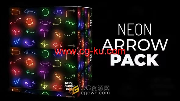 霓虹灯发光箭头动画-DaVinci Resolve 模板的图片1