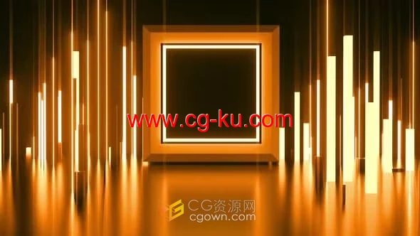 抽象的发光线条闪亮方框新潮科技背景-视频素材的图片1