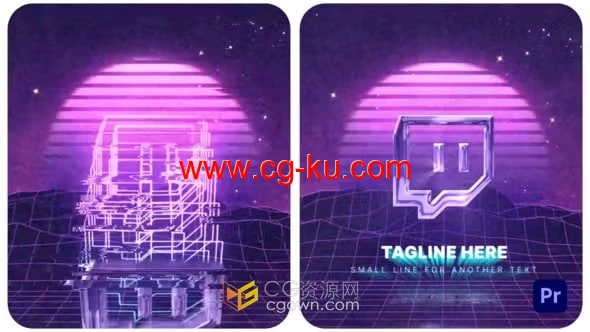 怀旧复古光束80年代VHS标志显示-PR模板的图片1