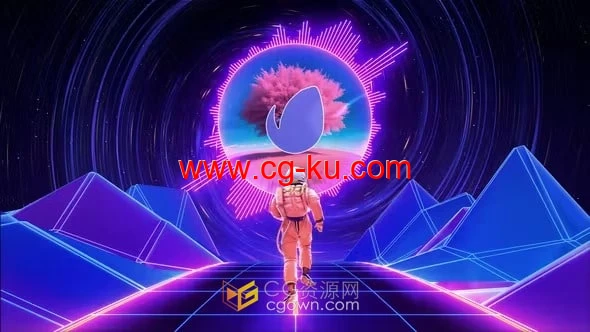 AE模板-空间传送门怀旧复古风格震撼视觉效果音乐可视化的图片1