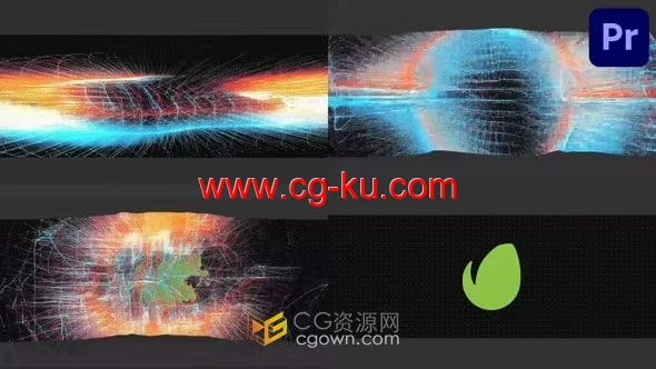 PR模板-时尚抽象风格变形网络丛状排列动画演绎LOGO展示的图片1