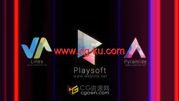 彩色条形图形动画LOGO演绎视频片头-AE模板的图片1