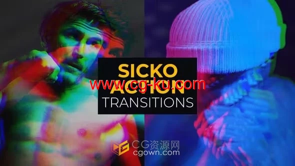 Sicko Action Transitions PR模板剪辑转场16种效果的图片1