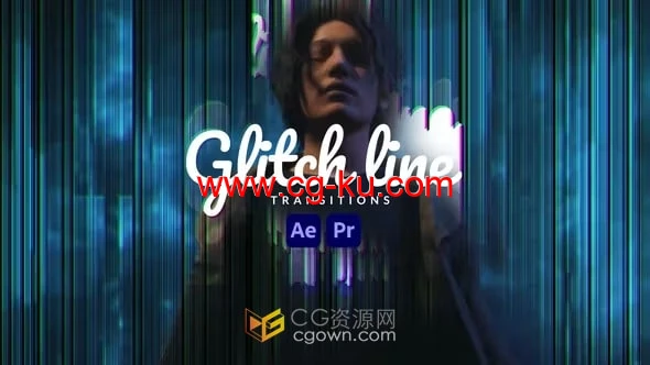科技失真毛刺故障线过渡-AE与PR转场模板的图片1