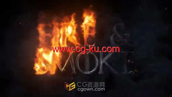 AE模板-金属标志被燃烧火焰吞没动态LOGO片头动画的图片1