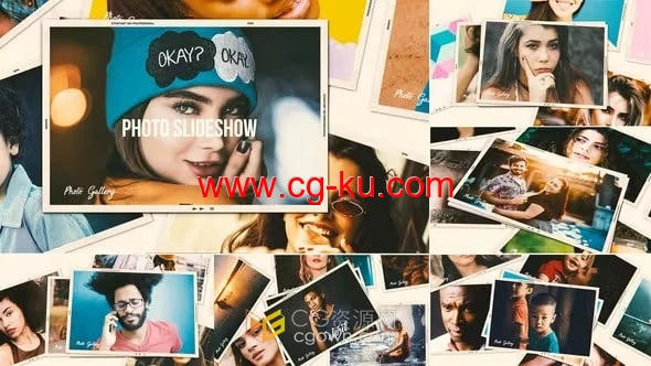 漏光效果照片堆叠现代幻灯片-AE视频相册模板的图片1