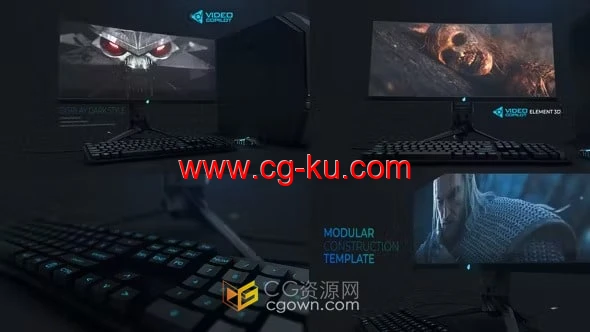 AE模板-3D桌面设备显示器展示视频广告宣传片电影预告片的图片1