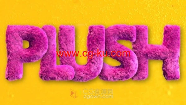 毛绒效果文本动画和动态字母数字文本-AE模板的图片1