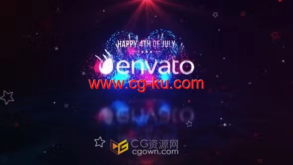 AE模板-闪烁星星元素炫彩烟花标志晚会活动片头片尾动画的图片1